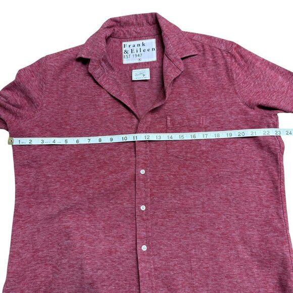 FRANK & EILEEN STYLE EILEEN BUTTON UP SHIRT FLANNEL RED HEATHERED COTTON SIZE S - Picture 9 of 10